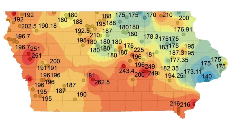 Spatiotemporal Visualization of Major Cost Items in Highway Construction in Iowa